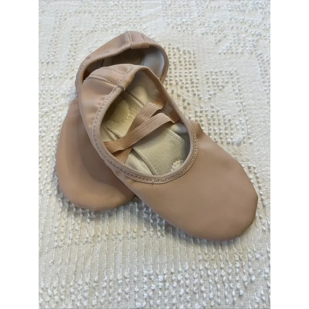 Stelle Girl's Sz 2 Ballet Shoes Slippers Spilt Sole Dance Pink Leather Youth